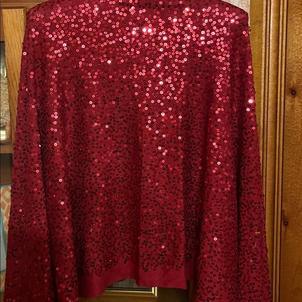 IMAN Red Sequined Wrap NWT - Picture 3 of 6